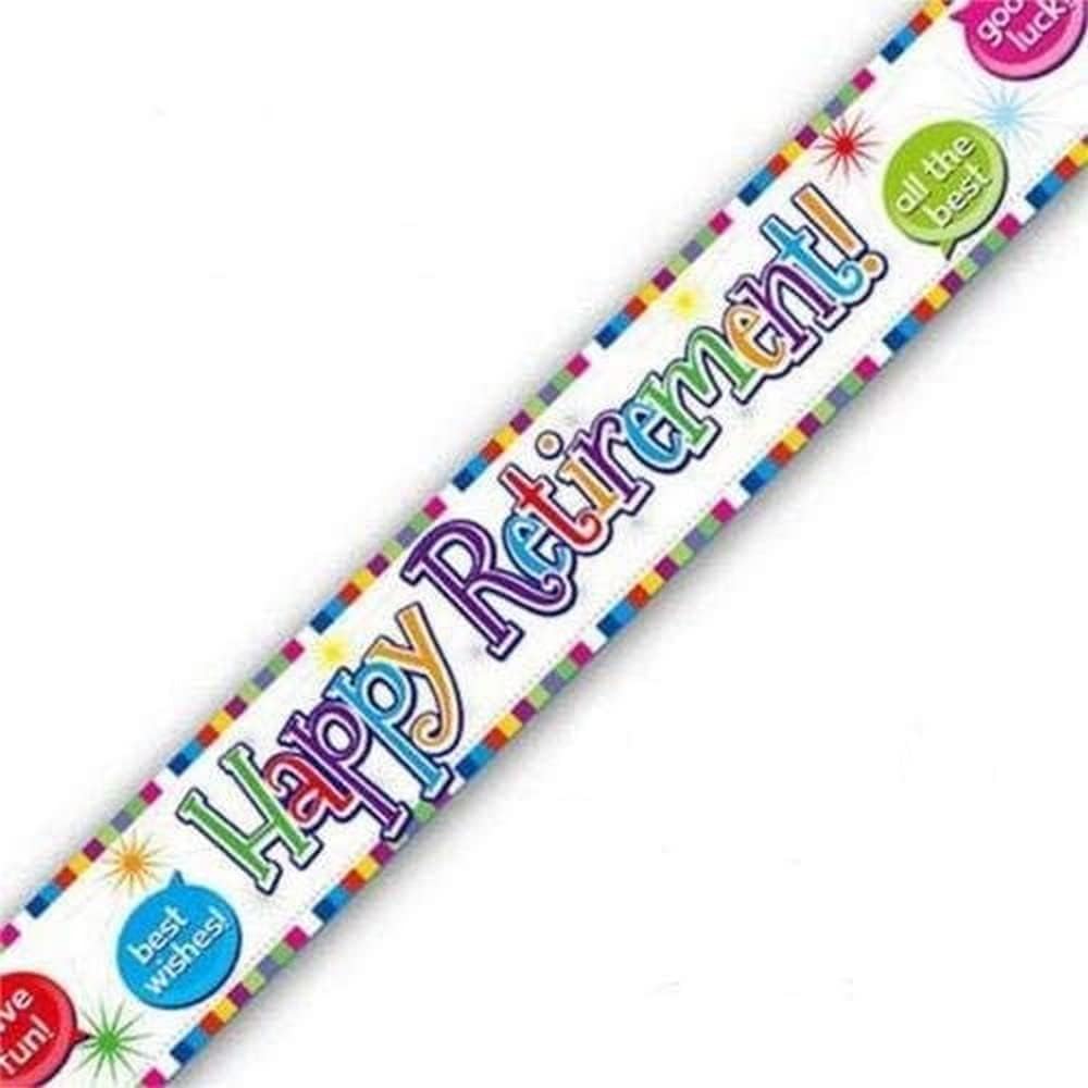 Happy Retirement Banner - 9ft Polyester Party Decoration 1