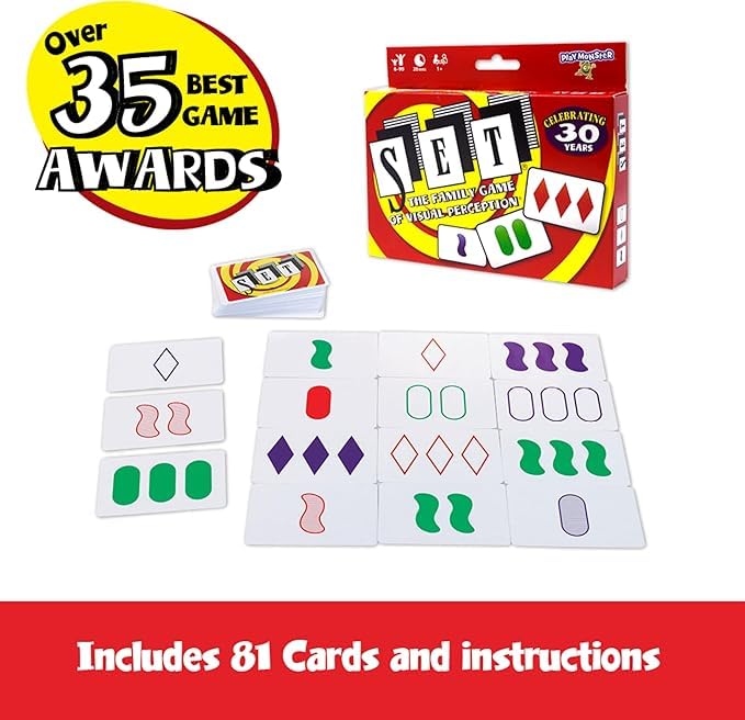 PlayMonster SET Card Game - Visual Perception & Logic Skills | 81 Cards | Age 6+ 2