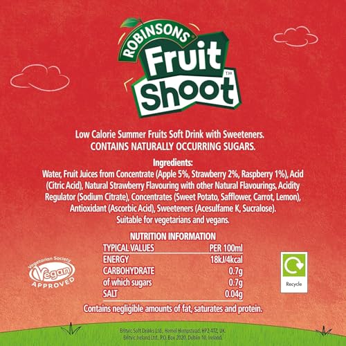 Fruit Shoot Summer Fruits - No Added Sugar, Vitamin-Infused Fruit Juice Drink (200 ml, Pack of 8)
