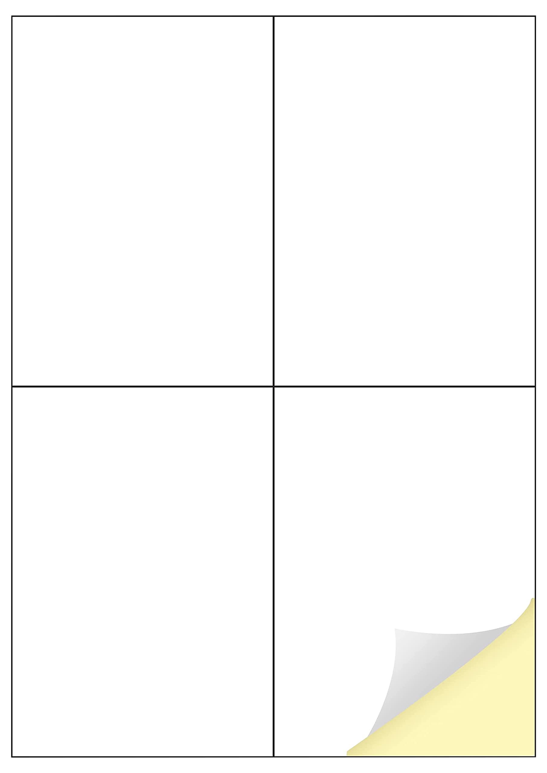Creavvee Printable White Sticker Paper Labels - 4 Labels per Sheet | 105 x 148 mm | 100 Labels 1