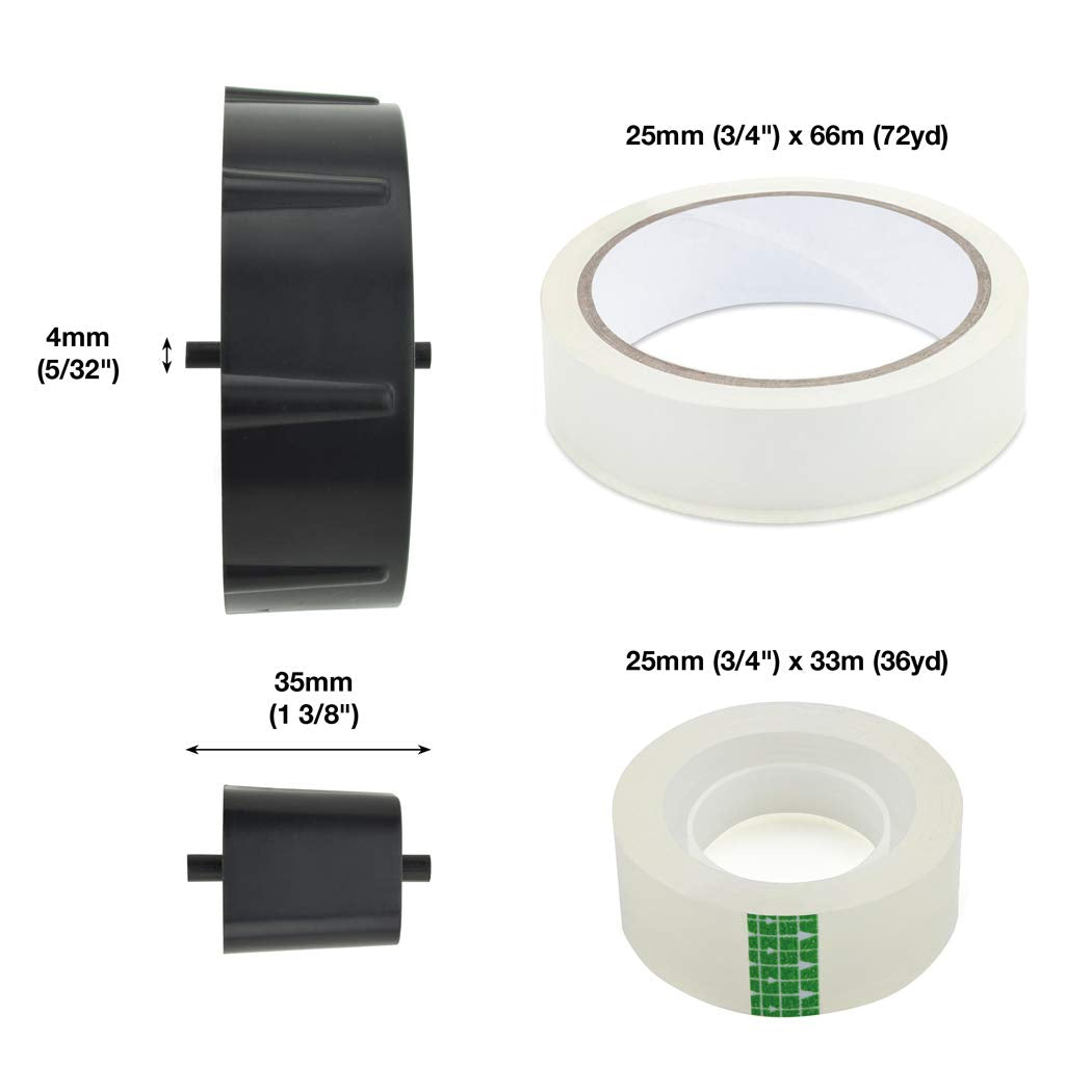 RAPESCO 1584 Replacement Tape Dispenser Core and Wheel | Fits 33m/66m Tapes (25mm Width) 3