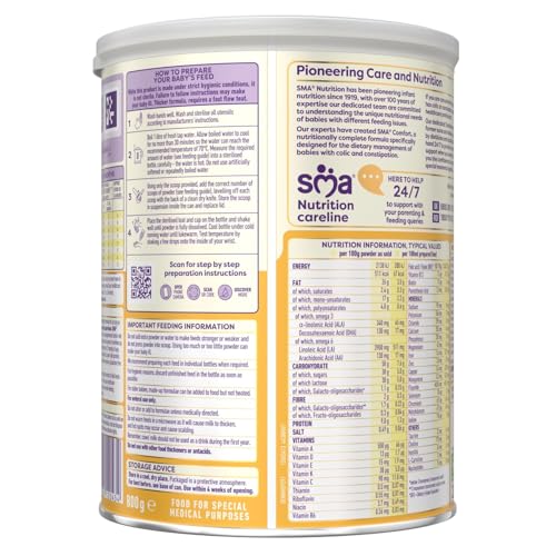 SMA Comfort Baby Milk Powder Formula, 800g - For Colic and Constipation Relief