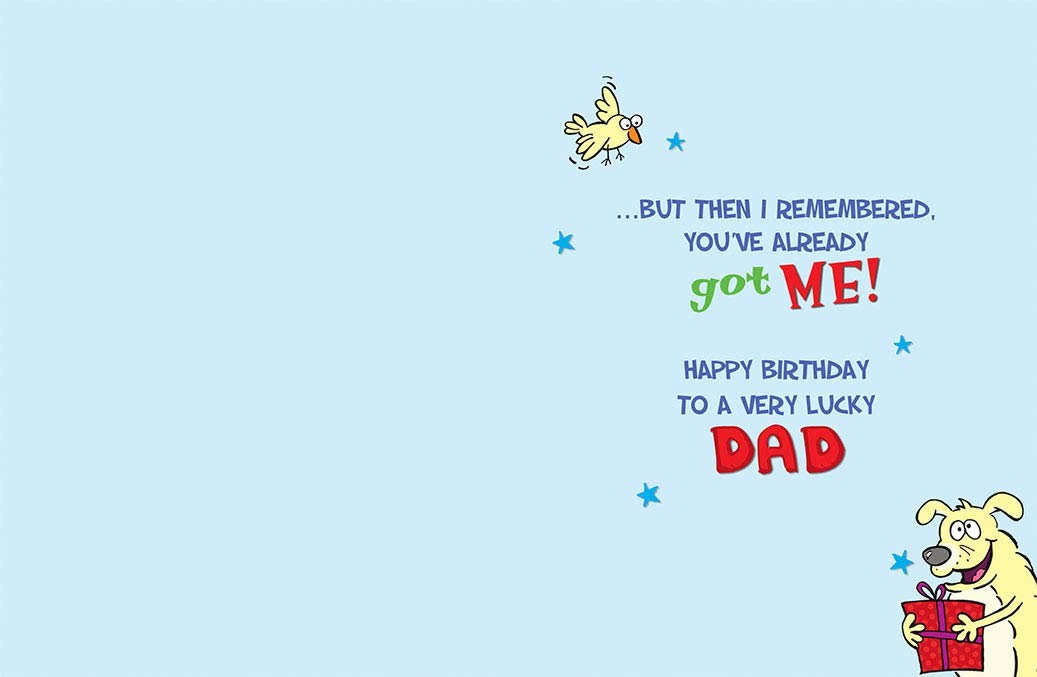 Piccadilly Greetings Humour Birthday Card for Dad | 8 x 6 Inches | Made in the UK
