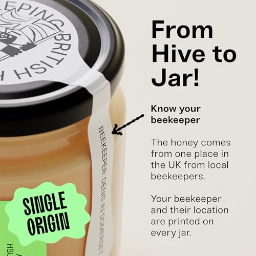 Black Bee Honey - Pure British Spring Soft Set Honey, Creamy and Lightly Sweet