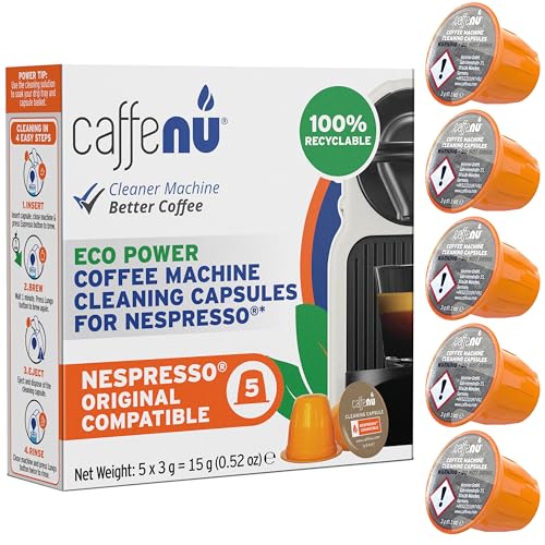 Caffenu - Nespresso Coffee Machine Cleaning Capsules Pack of 5 Cleaning Pods