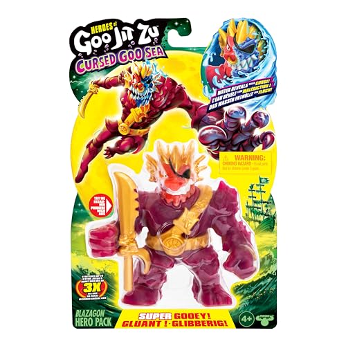 Heroes of Goo Jit Zu Cursed Goo Sea Blazagon - Stretchable Action Figure with Color-Changing Curse Feature 7
