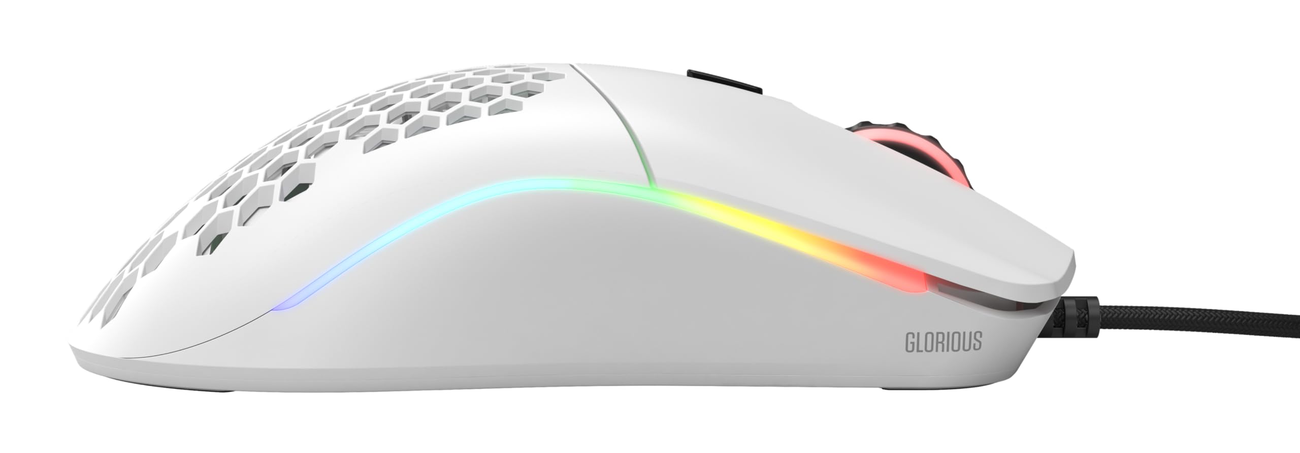 GLORIOUS Model O Wired Gaming Mouse - 67g Superlight Honeycomb Design, RGB, Pixart 3360 Sensor, Omron Switches, Ambidextrous - Matte White 3