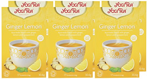 YOGI TEA - Ginger Lemon Organic Spice and Herbal Tea, Caffeine Free, 6 Packs x 17 Tea Bags (102 Total)
