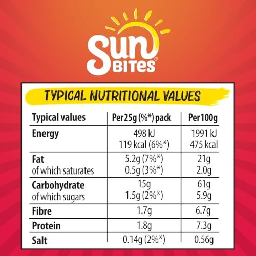 Sunbites Sun Ripened Sweet Chilli Wholegrain Crisps 6x25g Multipack