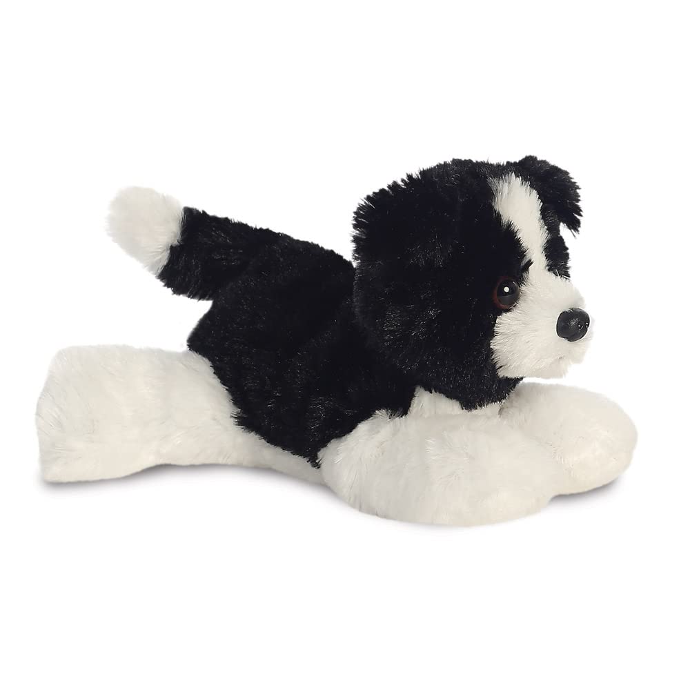 AURORA Mini Flopsie Cami Border Collie Stuffed Animal - 8 Inches Tall | Black & White 1