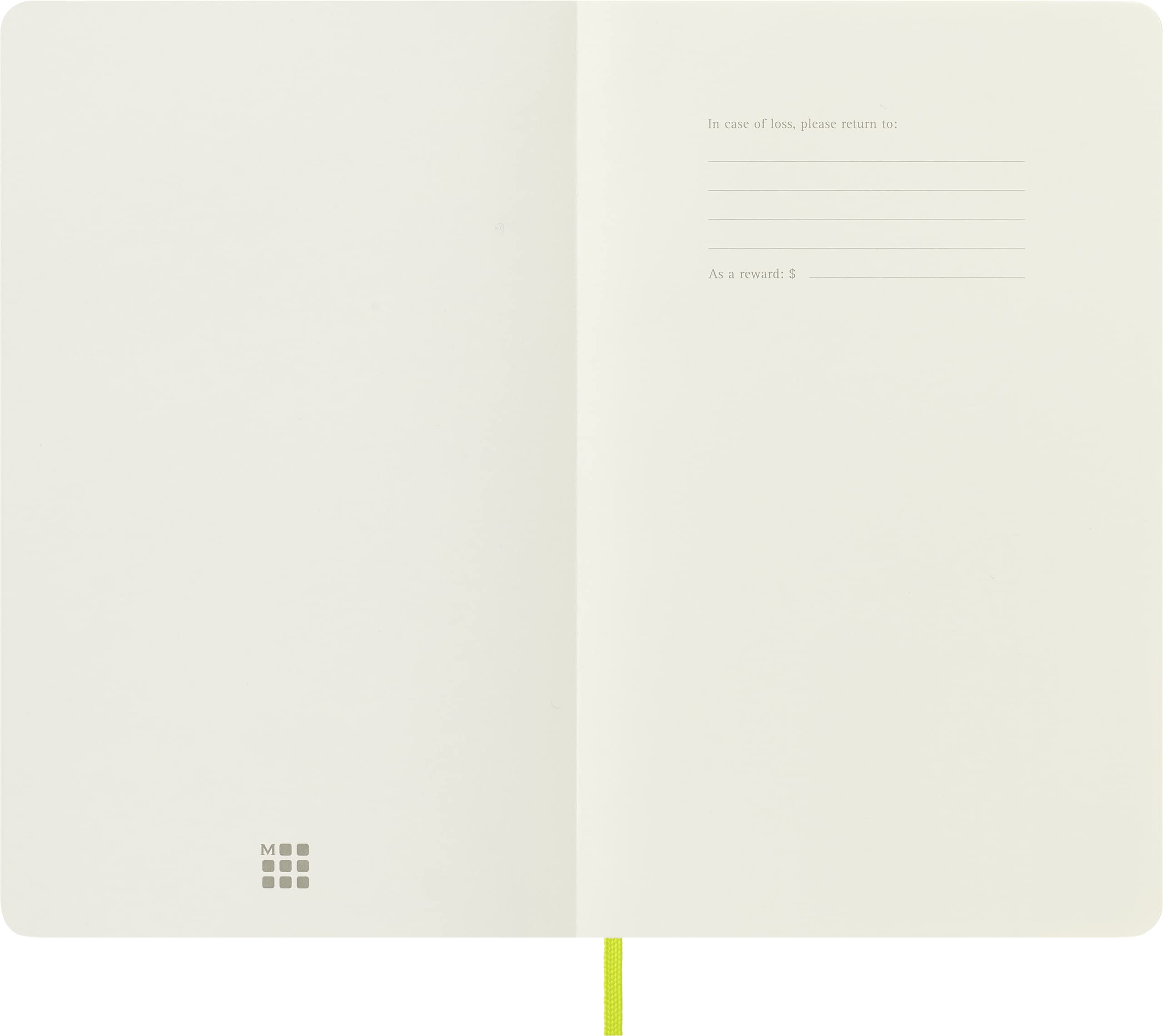 Moleskine Classic Notebook - Plain Layout | Soft Cover | Large 13 x 21 cm | Lemon Green