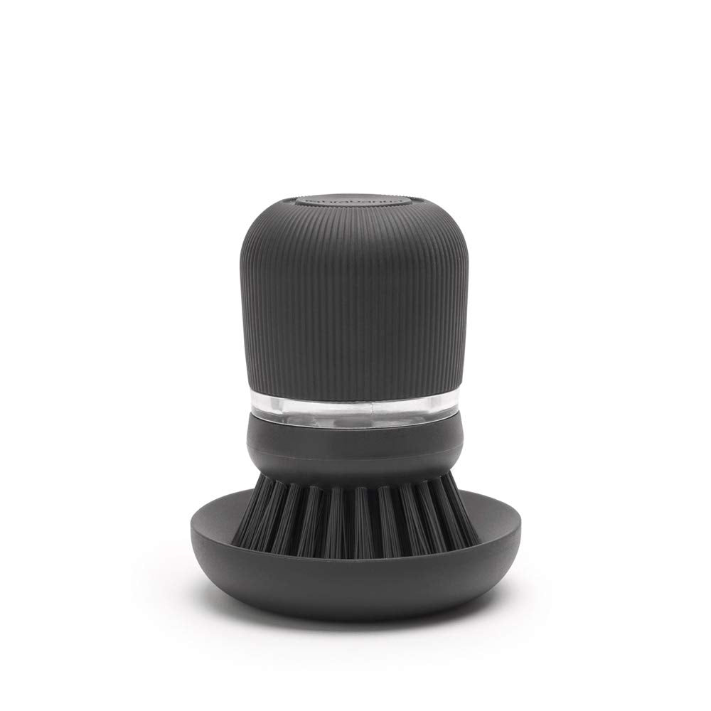 Brabantia Refillable Soap Dispensing Washing Up Brush - Ergonomic Grip, Integrated Reservoir, Drying Tray | Dark Grey 1
