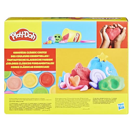 Play-Doh Favorite Colors 9-Pack Set with 7 Large & 2 Small Cans – Red, Orange, Yellow, Green, Blue, Purple, Pink, Black, White 18