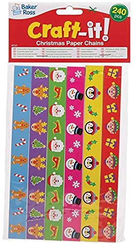 Baker Ross - AT157 Christmas Paper Chains Festive Arts & Crafts Pack (240 Pieces) 2