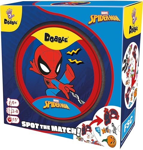 Asmodee Dobble Spiderman Family Card Game | Ages 6+ | 2-8 Players | 15+ Min