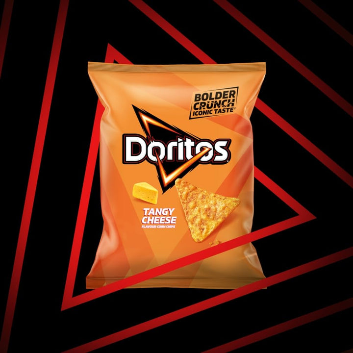 Doritos Tangy Cheese Tortilla Chips, 40g (Case of 32) - Bold Flavour, Vegetarian Crisps