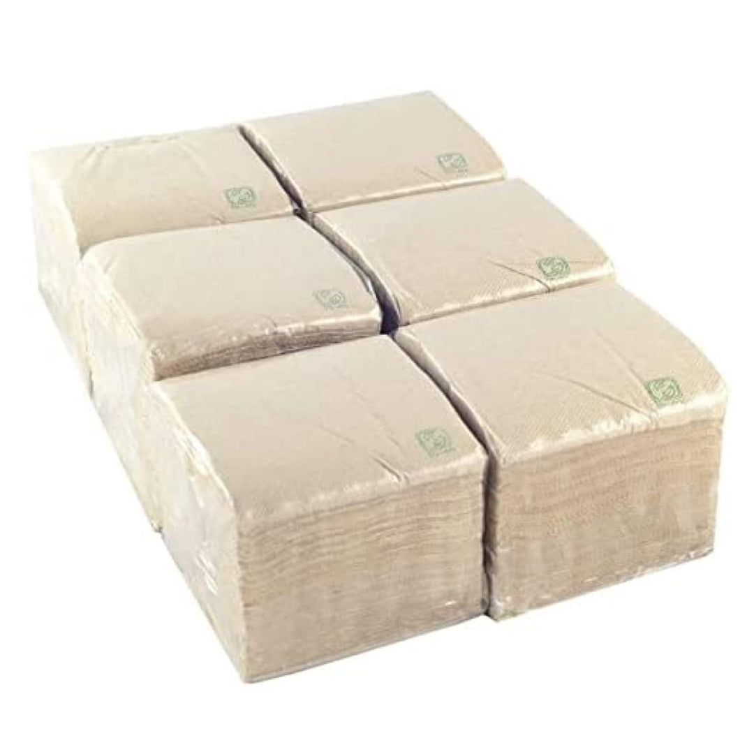 Hostelnovo Eco 10x10 cm Recycled Paper Napkins - 600 Pack, Biodegradable Cocktail Napkins