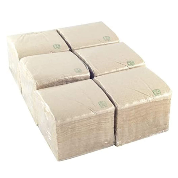 Hostelnovo Eco 10x10 cm Recycled Paper Napkins - 600 Pack, Biodegradable Cocktail Napkins