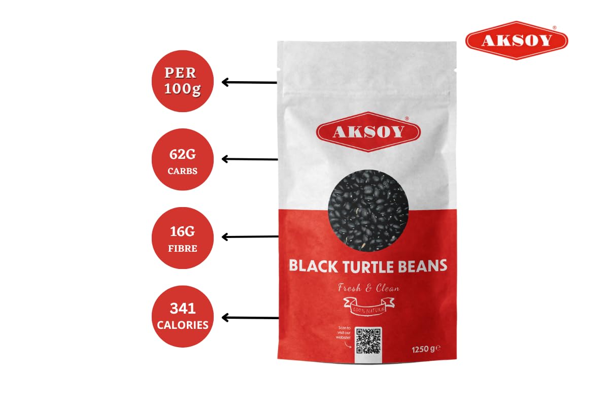 AKSOY Black Turtle Beans - Premium Quality Natural Dried Beans | 1250g 5