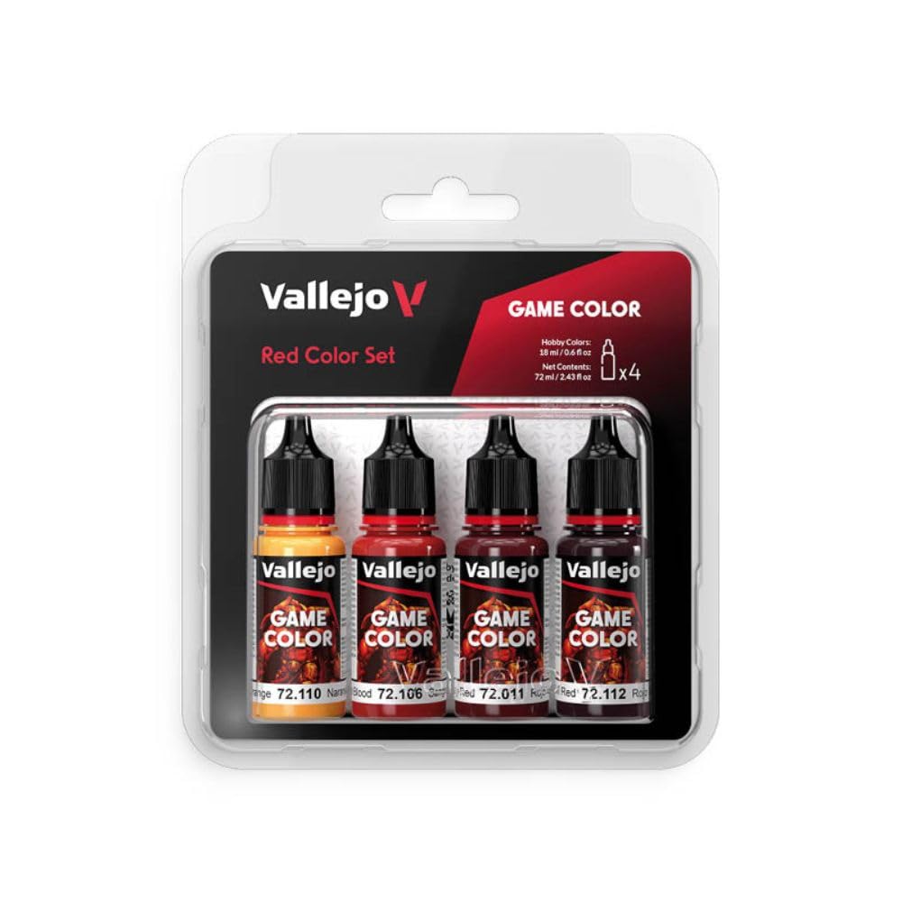 Vallejo AV Game Color Set - Red Colors (x4) - Acrylic Paints for Model Building 1