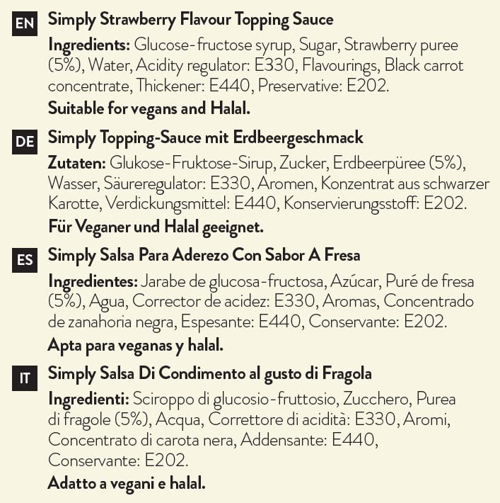 Simply - Strawberry Topping Sauce 1kg