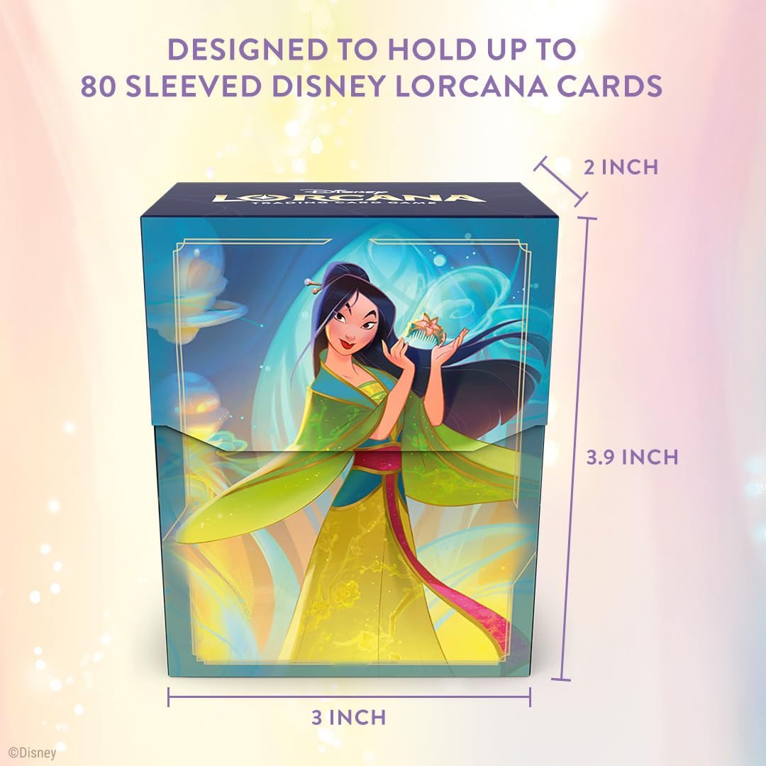 Ravensburger Disney Lorcana Mulan Set 9 Fabled Deck Box for Trading Cards | Holds 80 Sleeved Cards