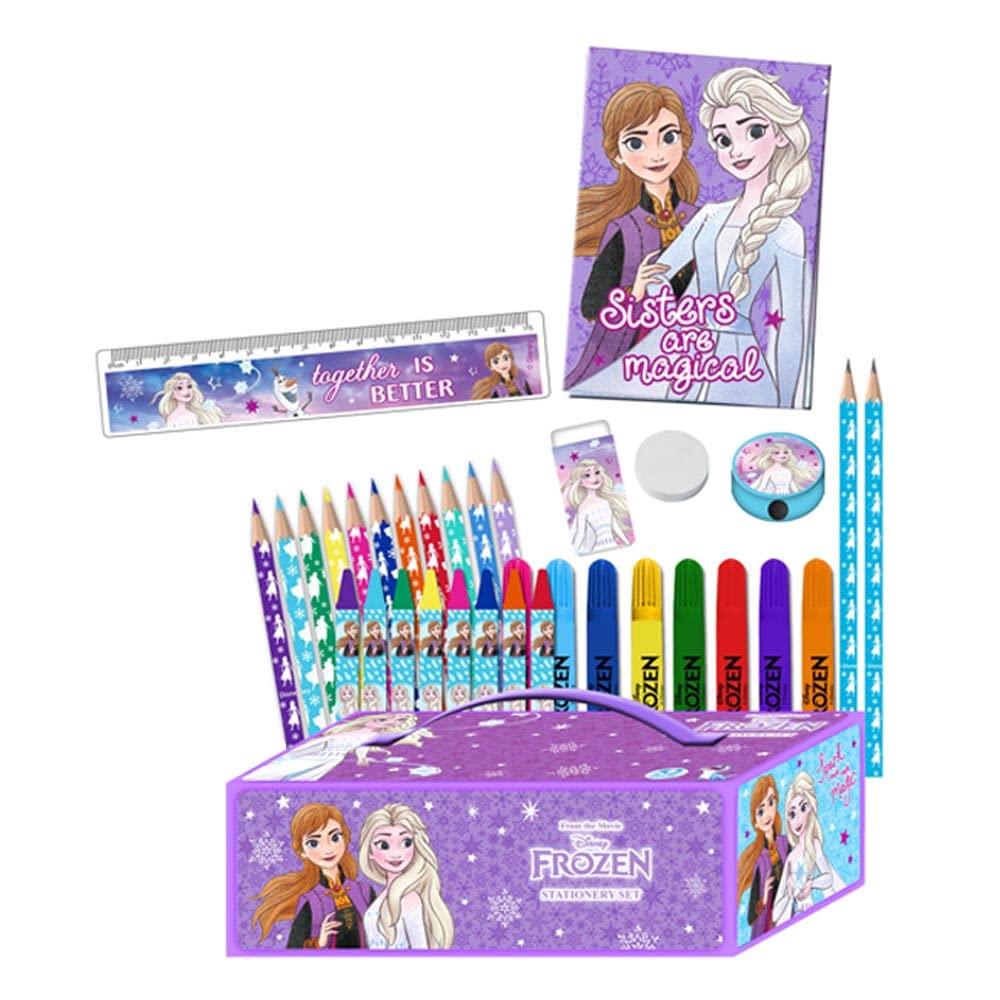 Disney Frozen 44 Piece Colouring Case with Pens, Pencils, and Crayons | Ages 3+ 2
