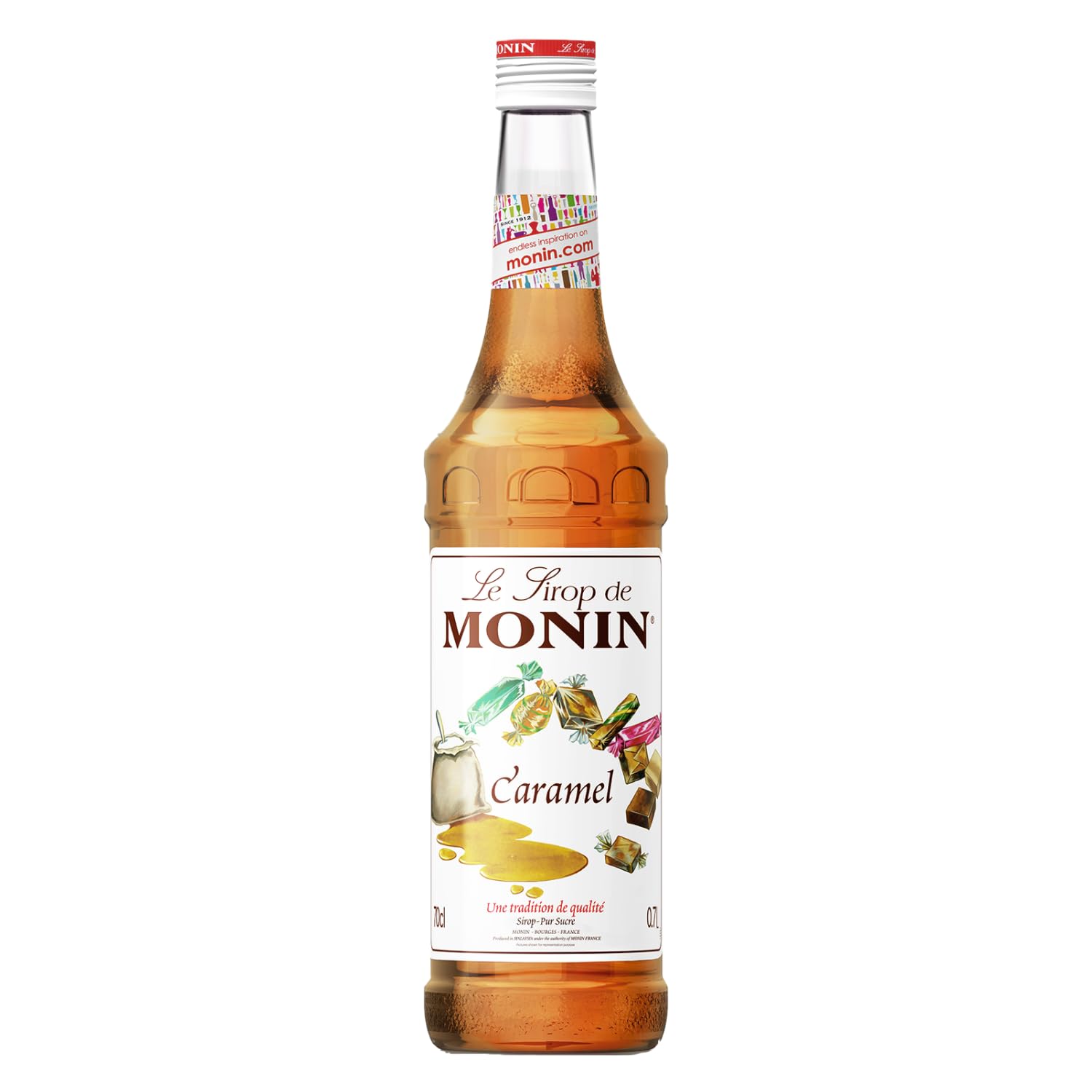 Monin Premium Caramel Syrup - 700ml Bottle | Vegan, Natural Flavours