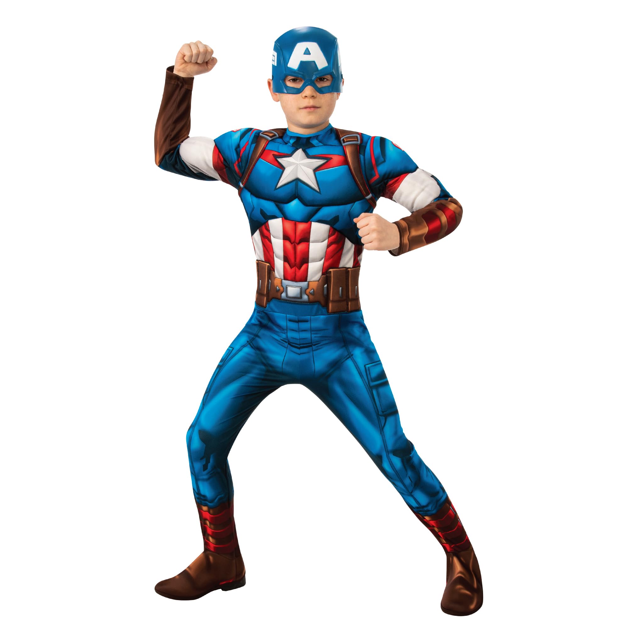 Rubies Captain America Kids Fancy Dress Costume - Boys Size 5-6 Years | Polyester 1