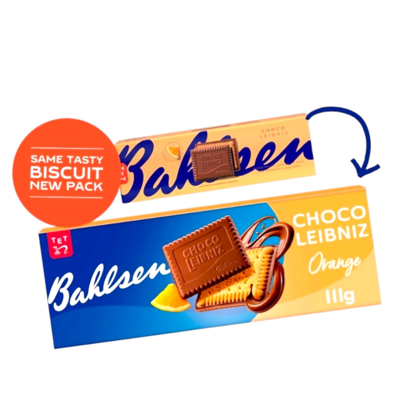 Bahlsen Choco Leibniz Orange Chocolate Biscuits - Orange Flavoured Milk Chocolate, 111g