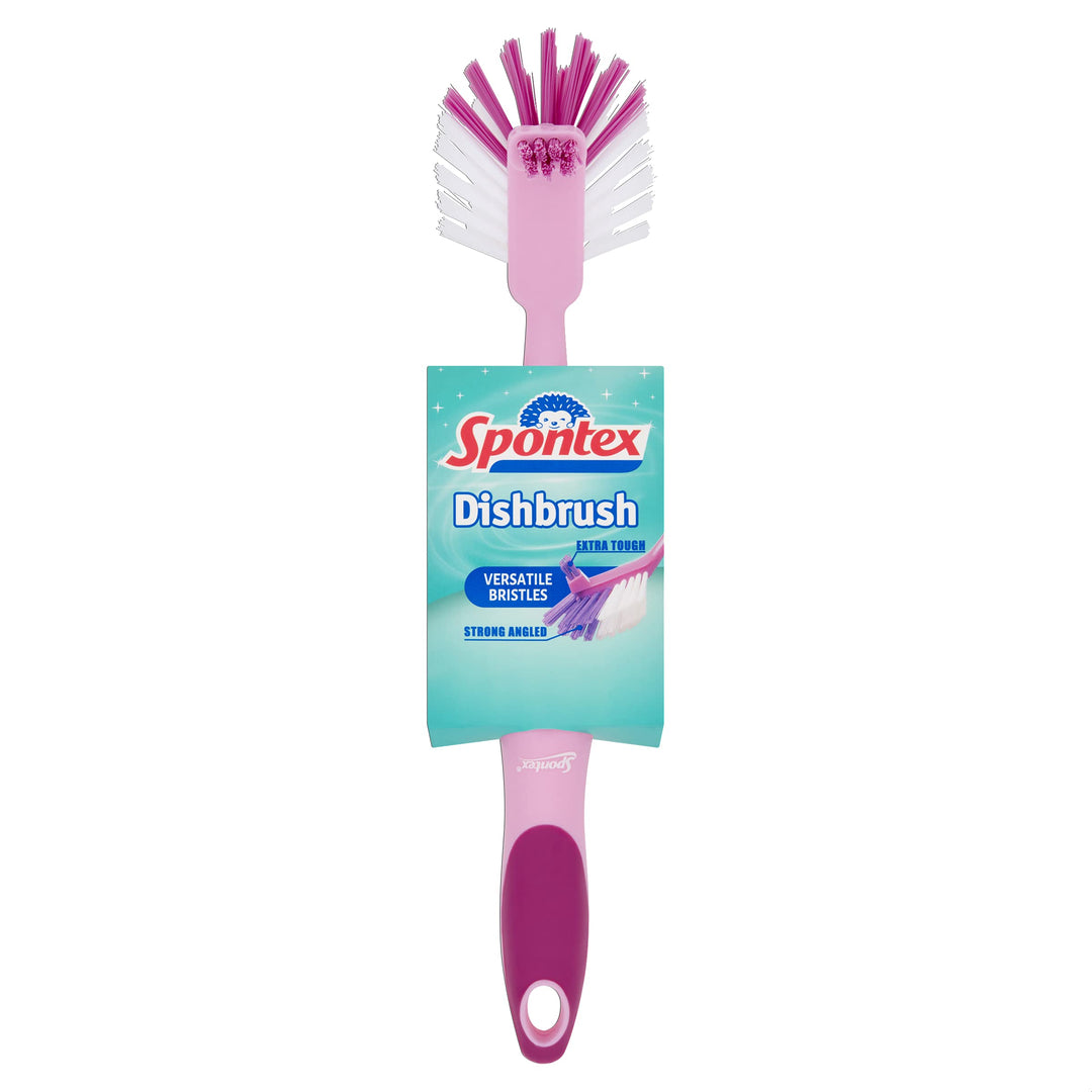 Spontex Style Dish Brush - Pink Kitchen Cleaning Brush