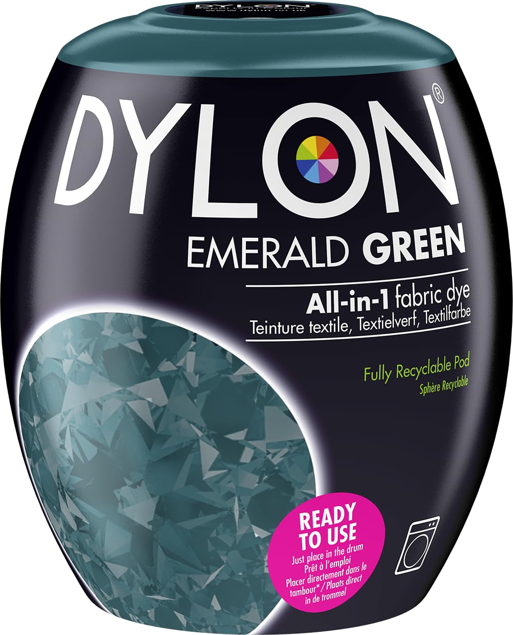Dylon Washing Machine Fabric Dye Pod - Emerald Green | 350g | Long-Lasting Intense Colour 1