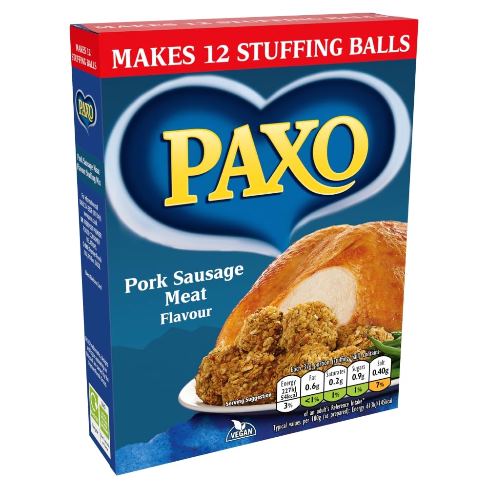 Paxo Limited Edition Pork Sausage Meat Flavour Stuffing Mix, 170g (Pack of 8) 2