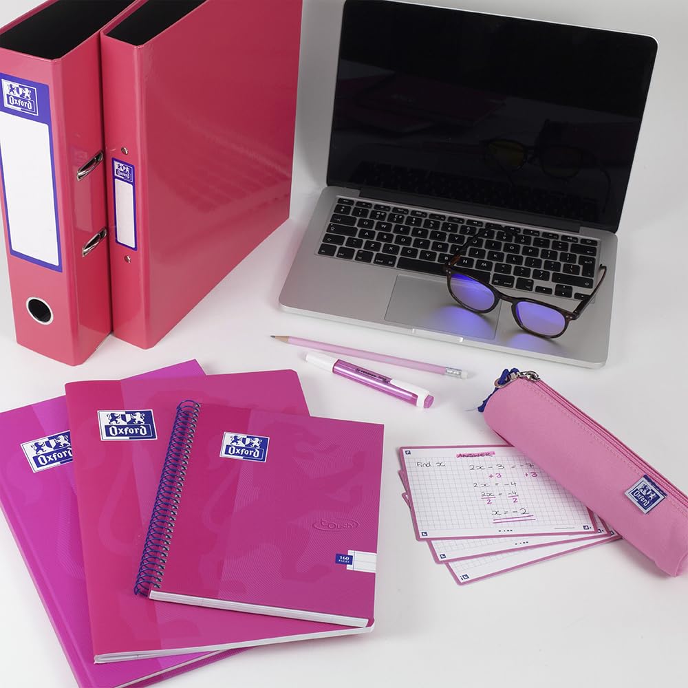 Oxford Premium A4 Ring Binder, Pink Single Folder, 25mm Capacity, Laminated Paper on Board 3