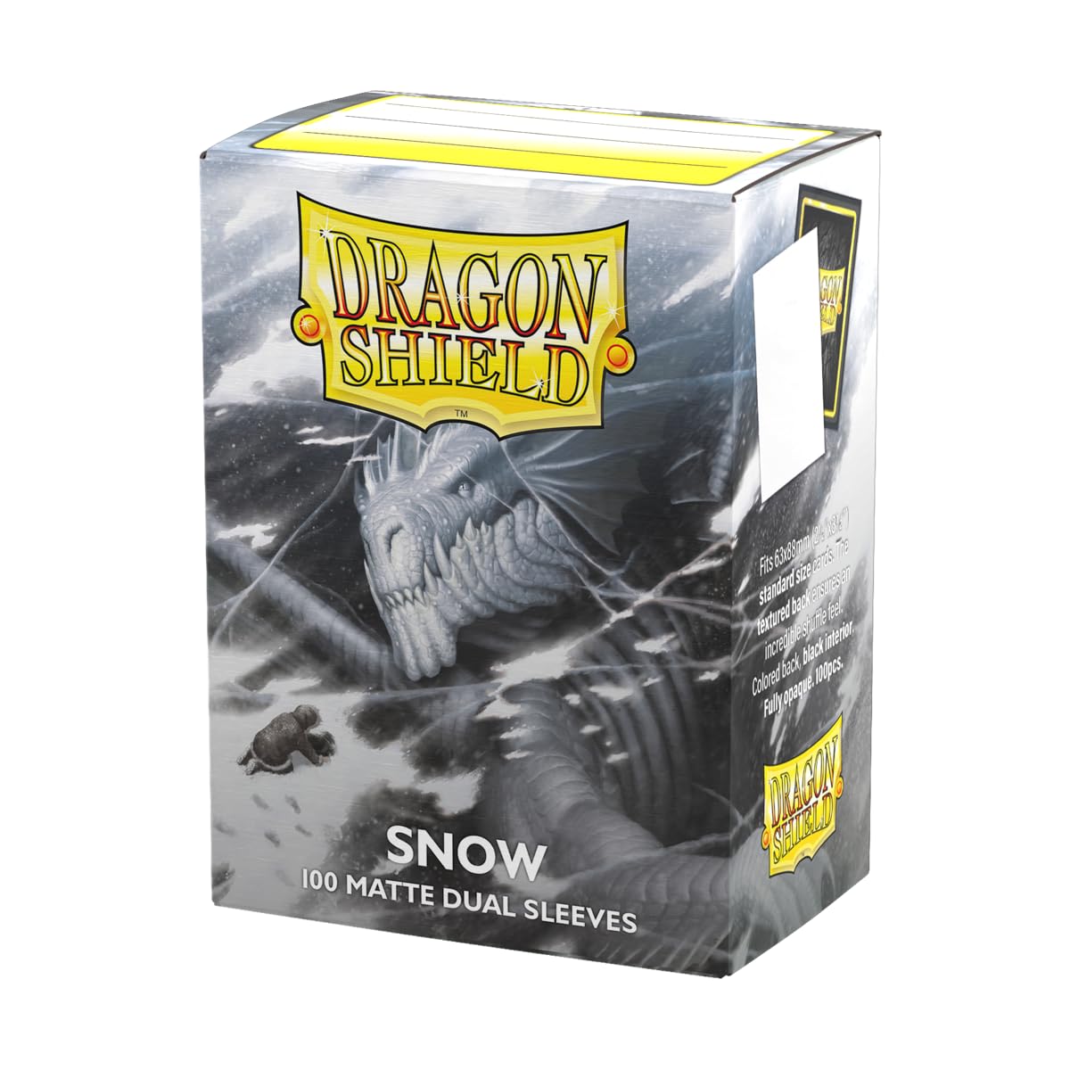 Dragon Shield AT-15005 Dual Matte Snow Sleeves - Standard Size, 100 Count | Durable Plastic