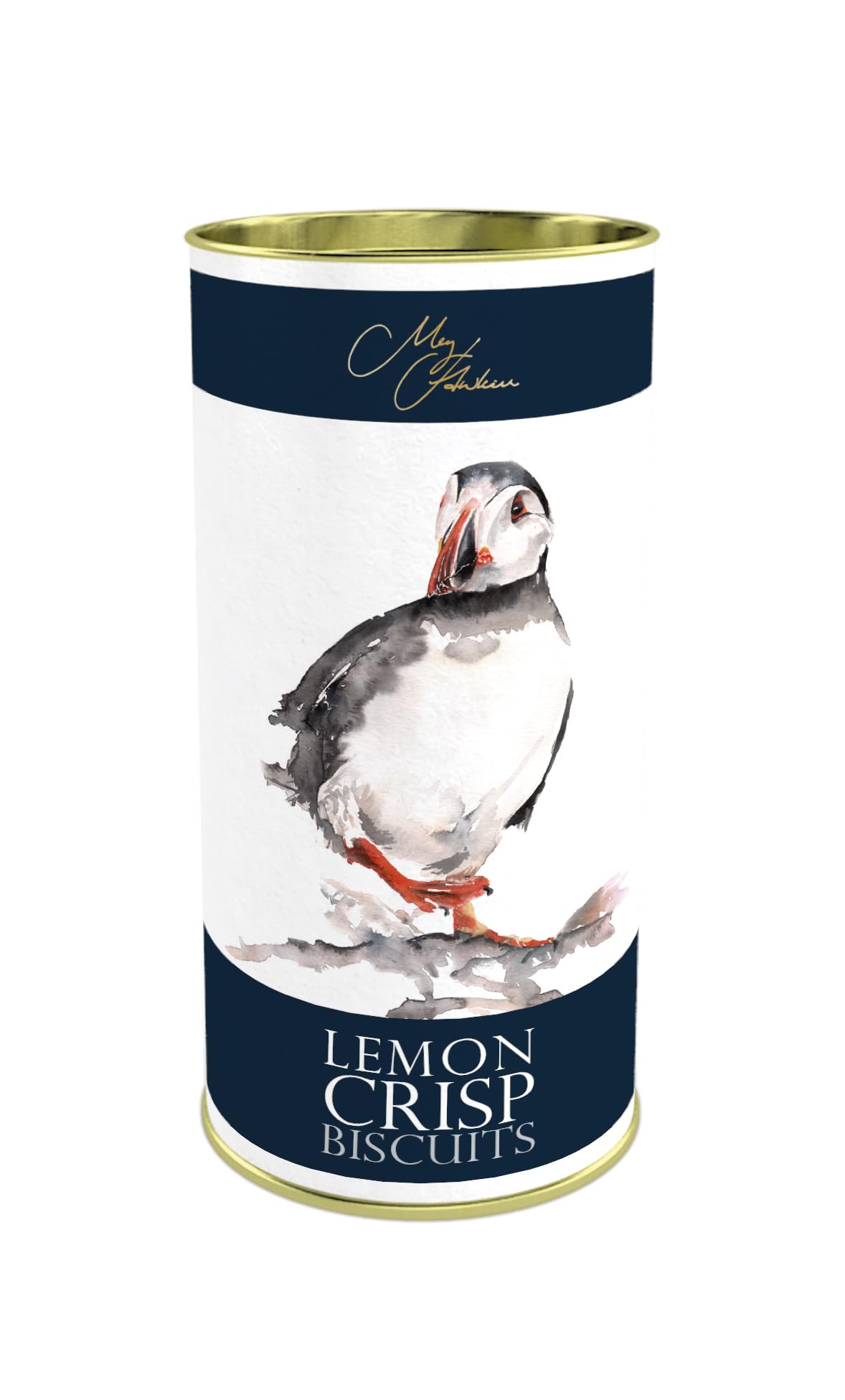 Meg Hawkins The Puffin Lemon Crisp Biscuits - Refreshingly Tangy 160g Gift Tin 2