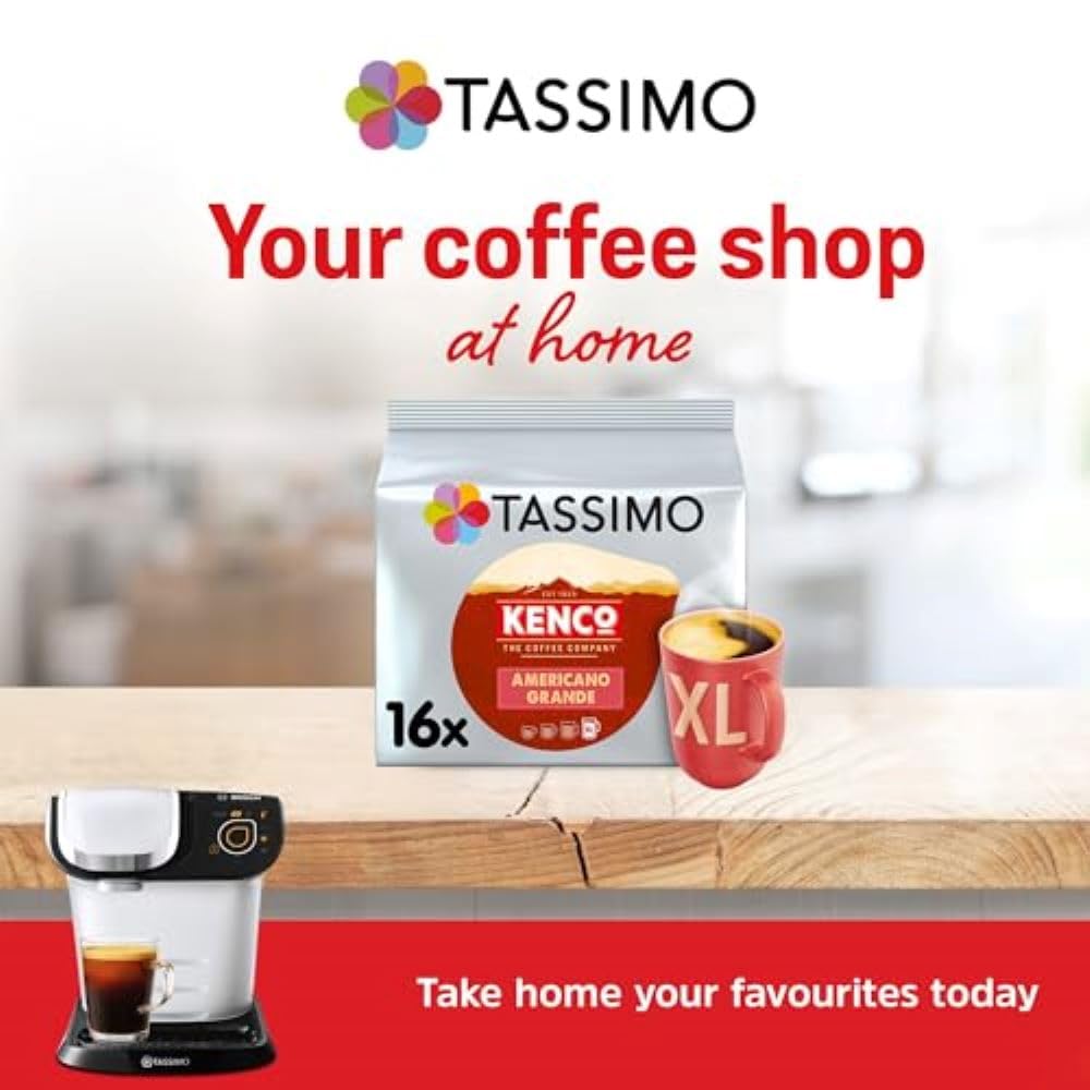 Kenco Americano Grande Coffee Pods for Tassimo Machines (Pack of 5, 80 Capsules)