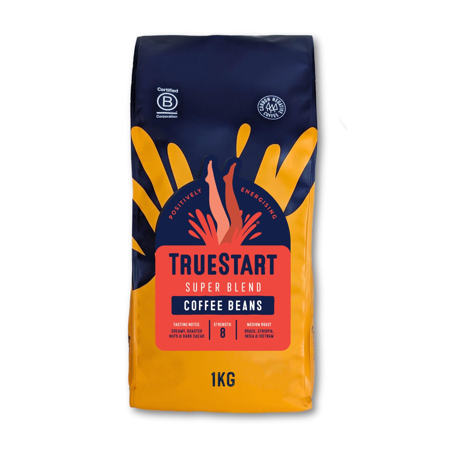 TRUESTART Super Blend Strong Ground Coffee - 1kg, Medium Roast, Mycotoxin-Free | Espresso Ready 1