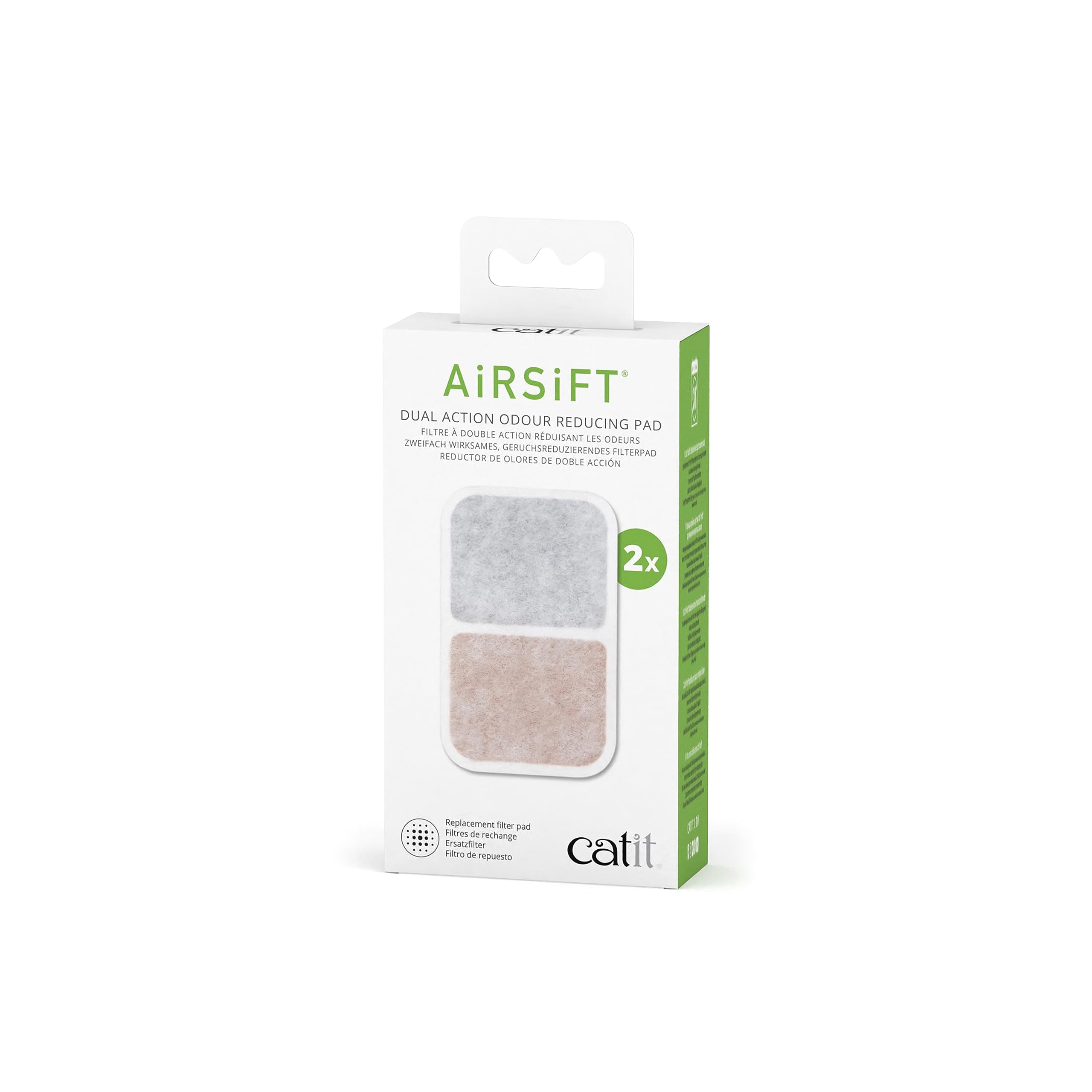 Catit AiRSiFT Dual Action Litter Box Pads - Odor Reducing, Unscented | Pack of 2 1