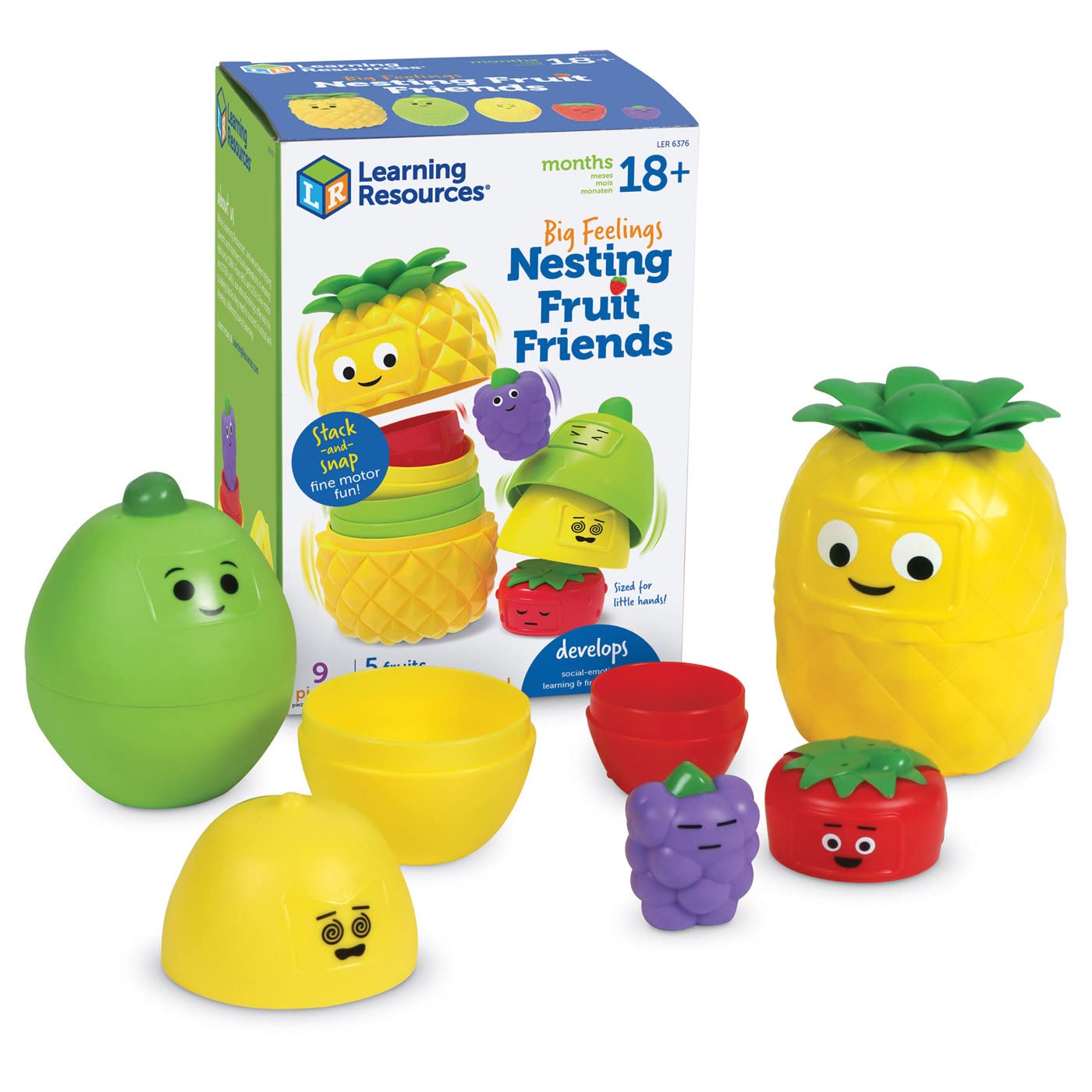 Learning Resources Big Feelings Nesting Fruit Friends - Educational Toy for Toddlers 18+ Months 1
