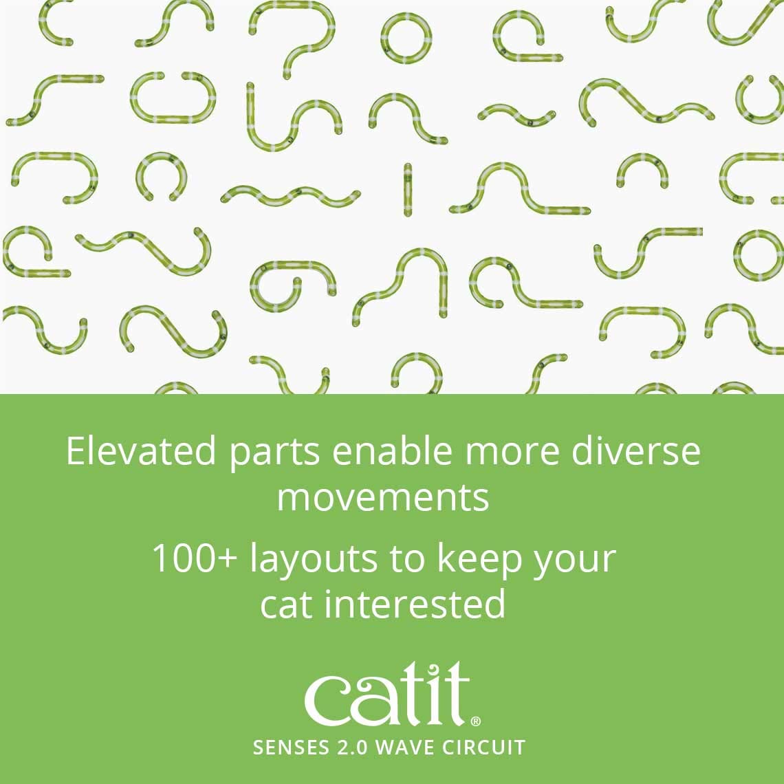 Catit Senses 2.0 Wave Circuit Interactive Cat Toy - 8-Piece Closed-Track Ball 3