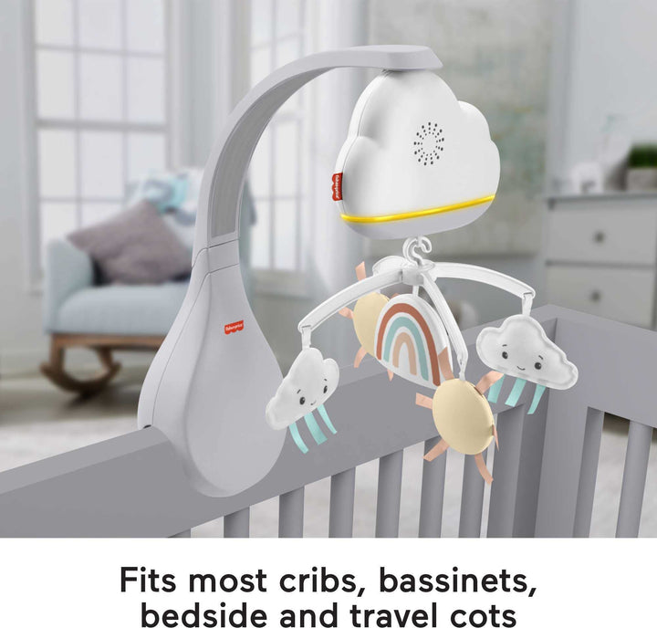 Fisher-Price Rainbow Showers Mobile aus Stubenwagen und Nachttisch, Tischschnuller