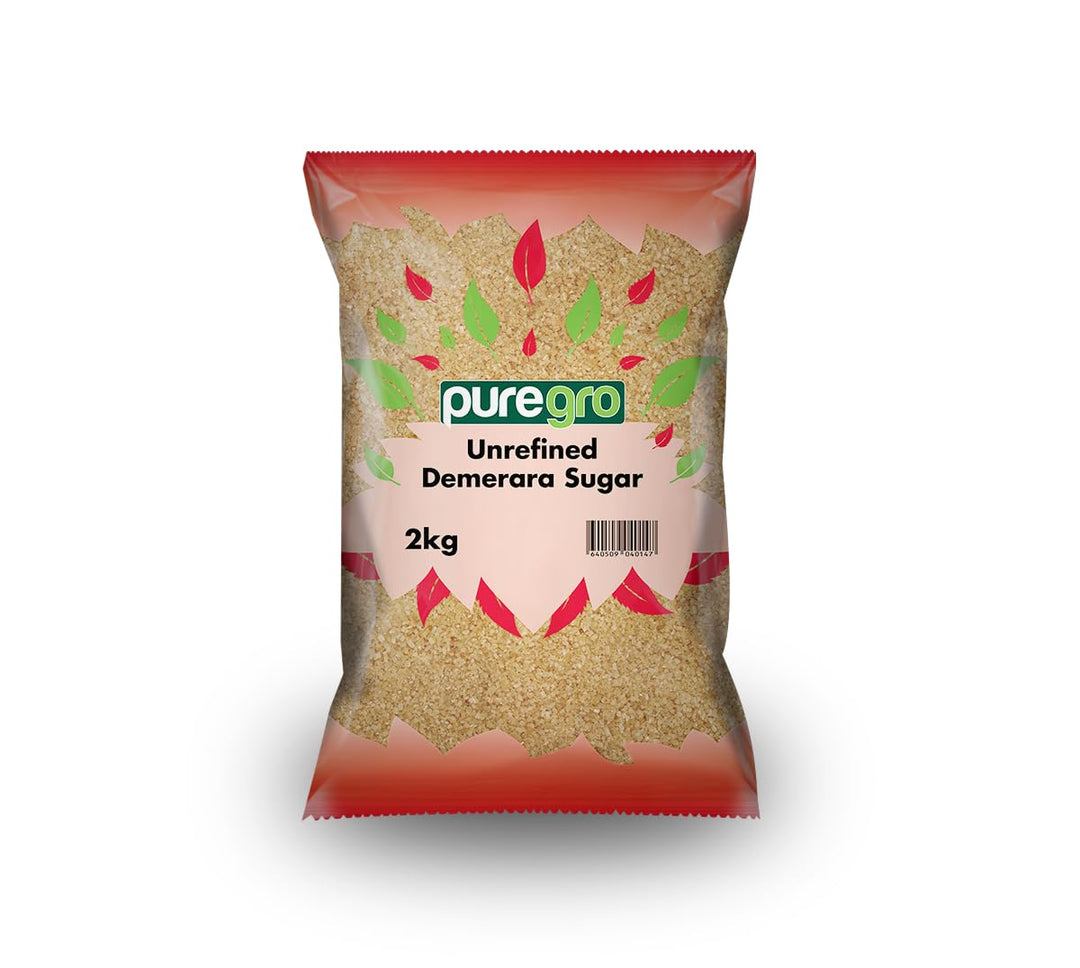 Puregro Demerara Sugar - Premium Golden Cane Sugar 2kg
