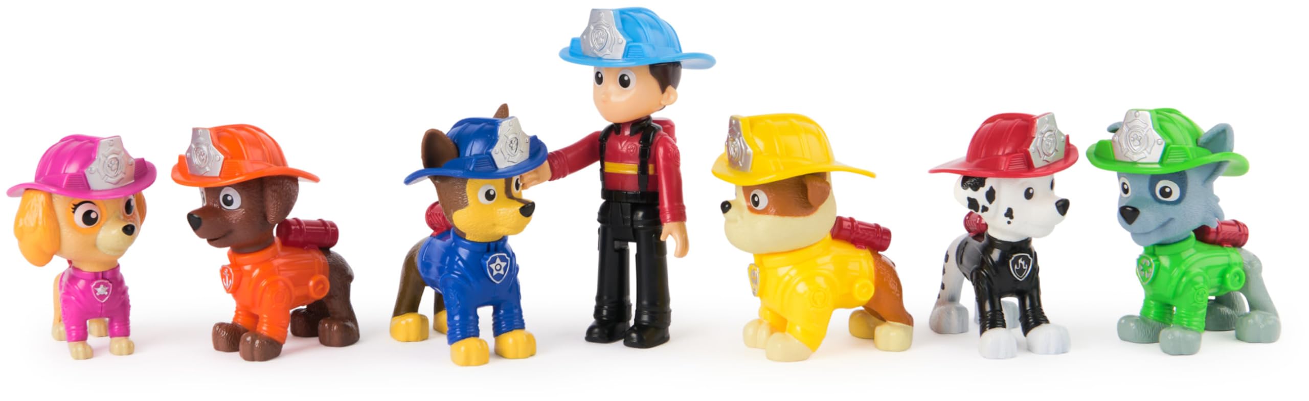 Paw Patrol Fire Rescue Team Pack with 7 Collectible Action Figures - Movable Heads & Fire Gear for Ages 3+ 2
