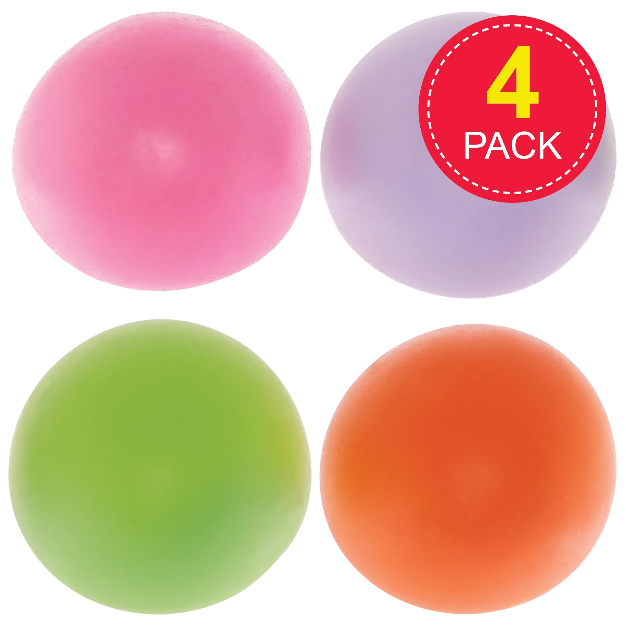 Baker Ross Squishy Sensory Balls FN483 - Pack of 4 Fidget Toys for Kids, 6cm Diameter 2