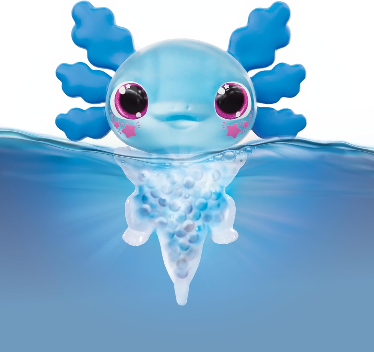 Let's Glo Axolotl - Blue Light-Up Interactive Electronic Pet Toy 3