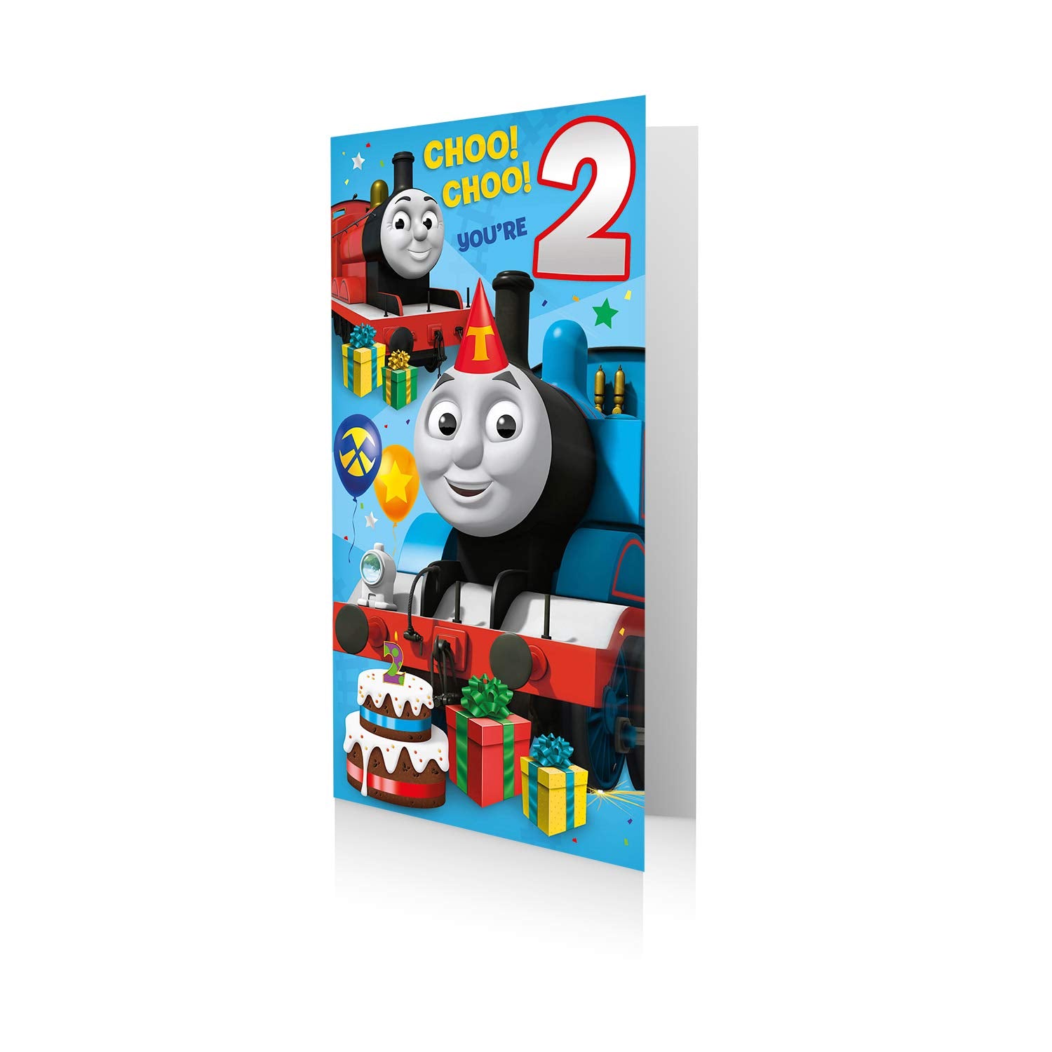 Danilo Promotions Thomas & Friends Age 2 Birthday Card | Blue | 130 mm x 235 mm