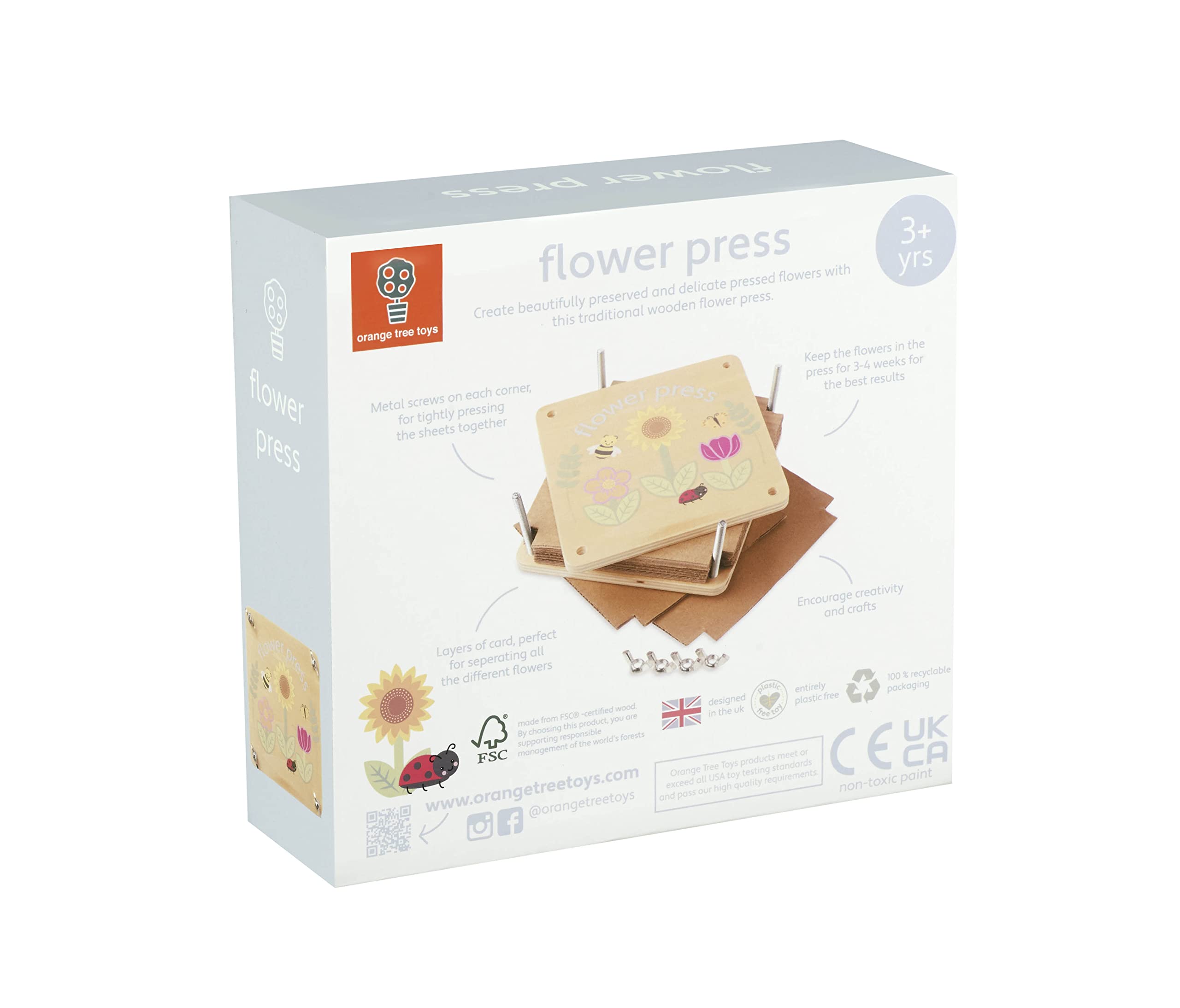 Orange Tree Toys Wooden Flower Press - Nature Craft Kit for Kids