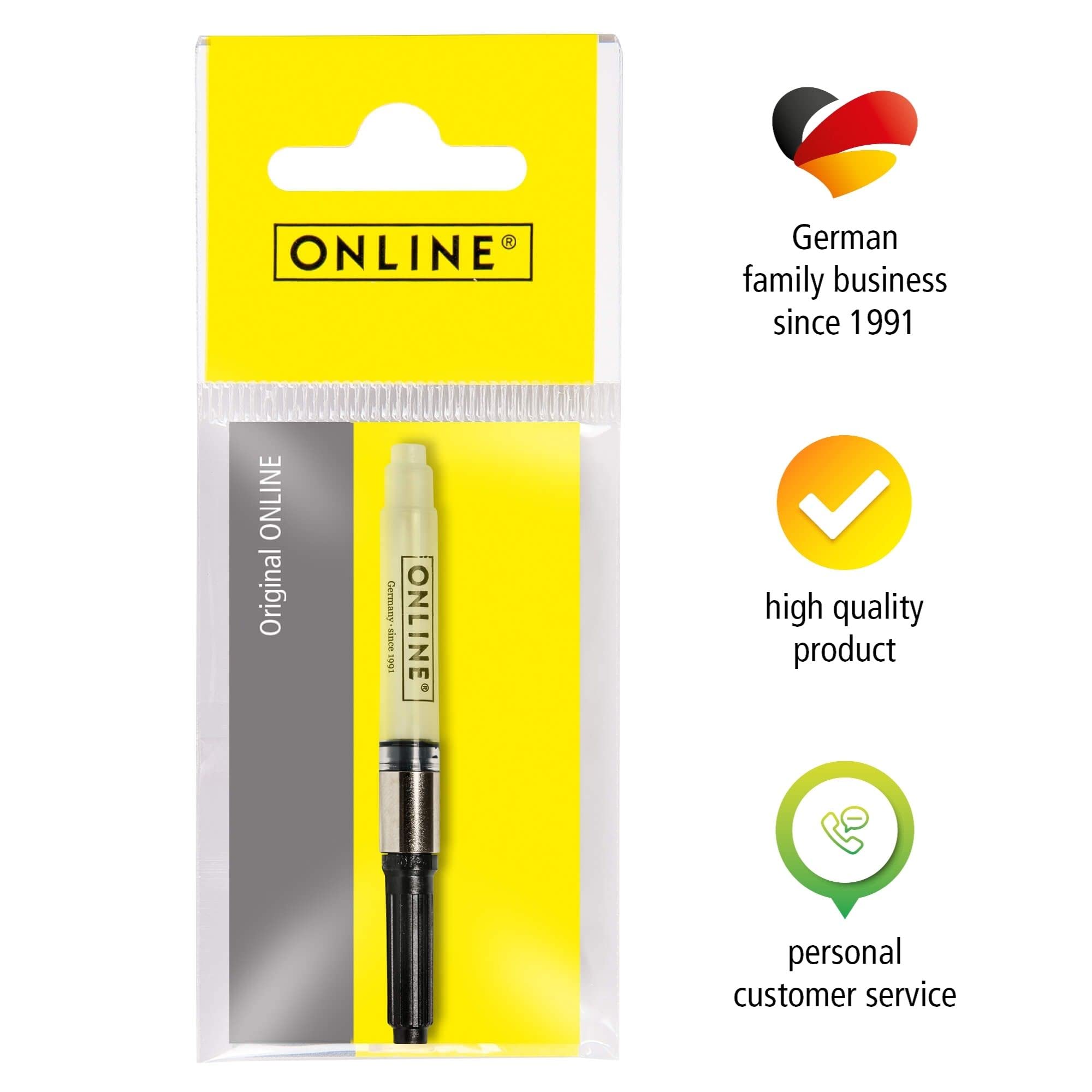 Online Standard Ink Converter for Fountain Pens - Crystal Clear Plastic, Universal Size | 70x8x8mm 6