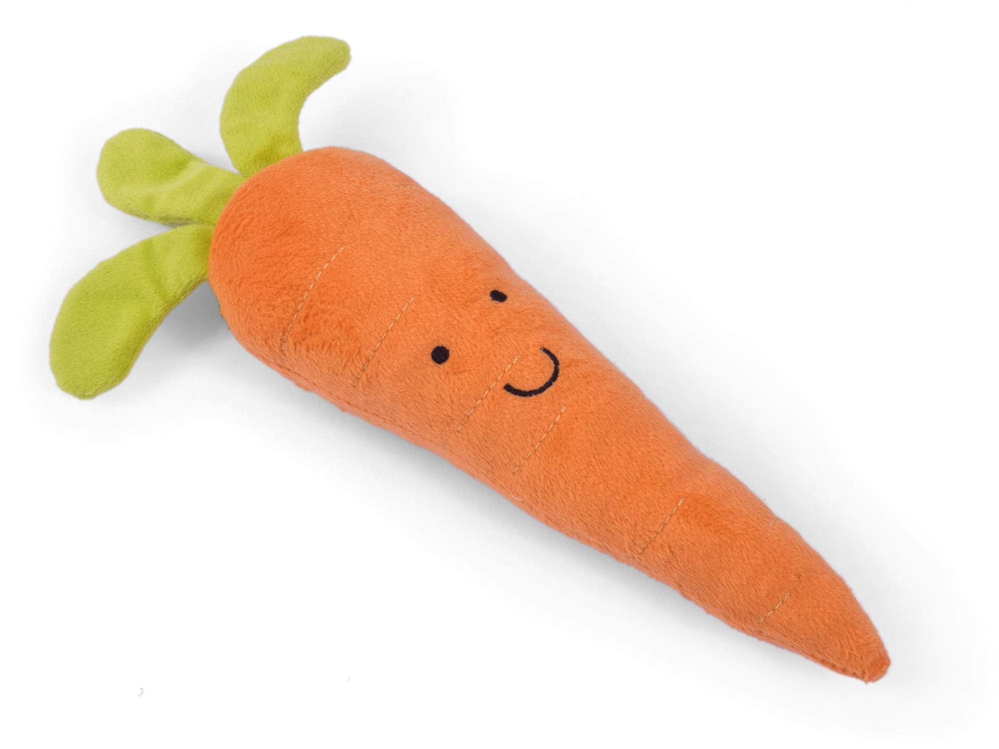 Petface Foodie Faces Fluffy Carrot Dog Toy - Squeaky, Plush, Indoor Play 1